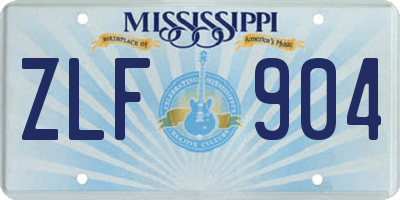 MS license plate ZLF904
