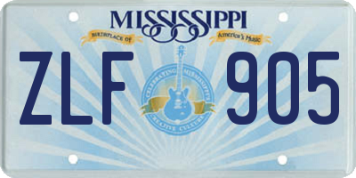 MS license plate ZLF905