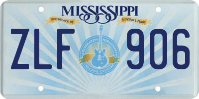 MS license plate ZLF906