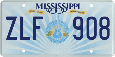MS license plate ZLF908
