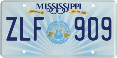 MS license plate ZLF909