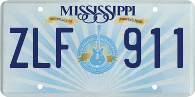 MS license plate ZLF911
