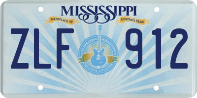 MS license plate ZLF912