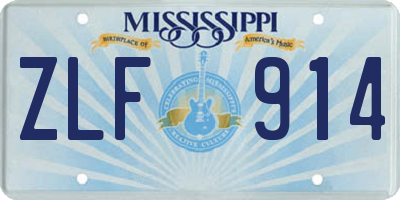MS license plate ZLF914