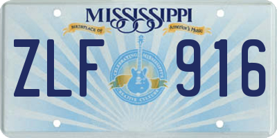 MS license plate ZLF916
