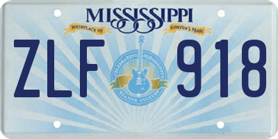MS license plate ZLF918