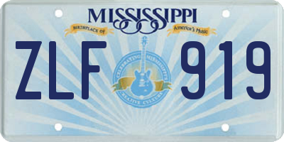 MS license plate ZLF919