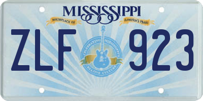 MS license plate ZLF923