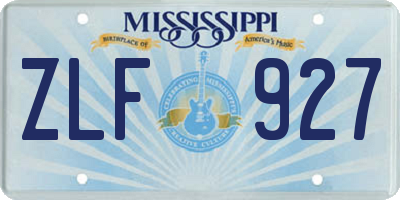 MS license plate ZLF927