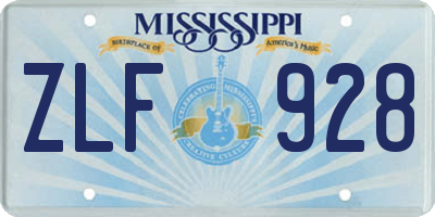 MS license plate ZLF928