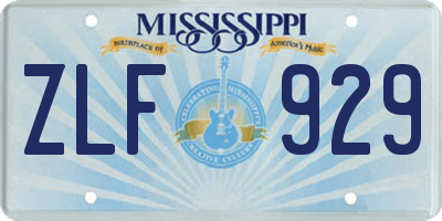 MS license plate ZLF929