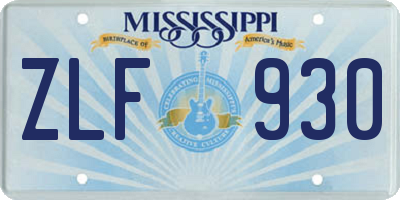 MS license plate ZLF930