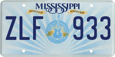 MS license plate ZLF933