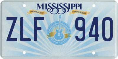 MS license plate ZLF940