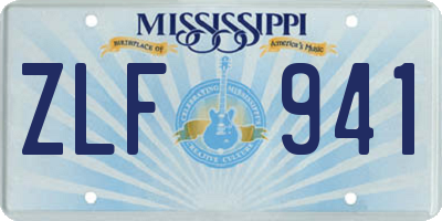 MS license plate ZLF941