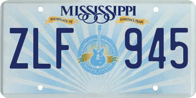 MS license plate ZLF945