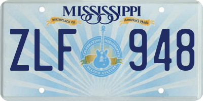 MS license plate ZLF948
