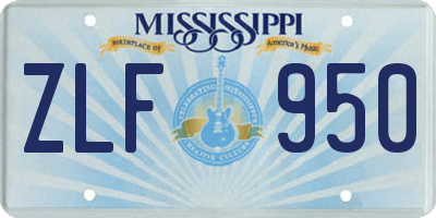 MS license plate ZLF950