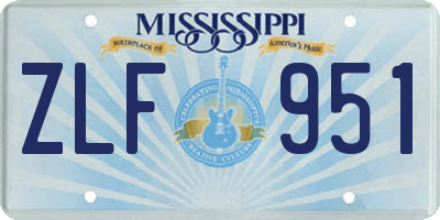 MS license plate ZLF951