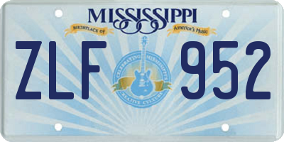 MS license plate ZLF952