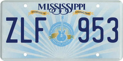 MS license plate ZLF953
