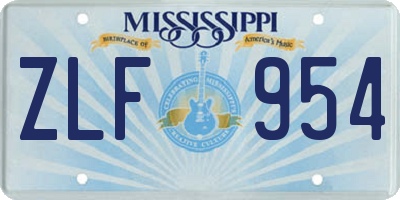 MS license plate ZLF954