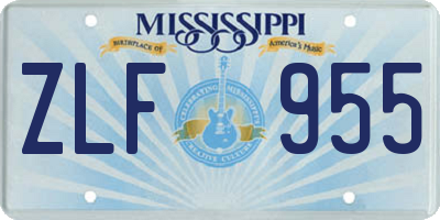 MS license plate ZLF955