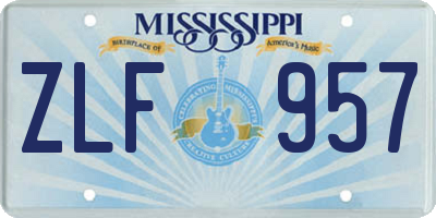 MS license plate ZLF957