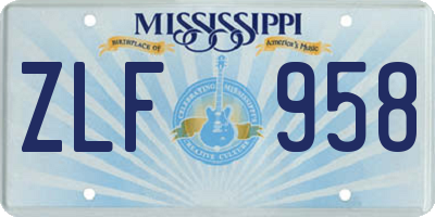 MS license plate ZLF958