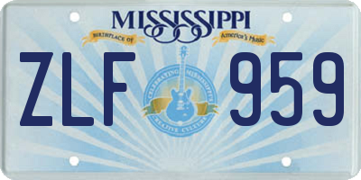 MS license plate ZLF959
