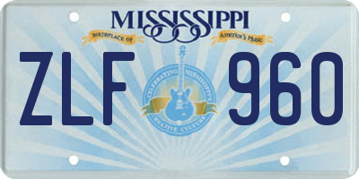 MS license plate ZLF960