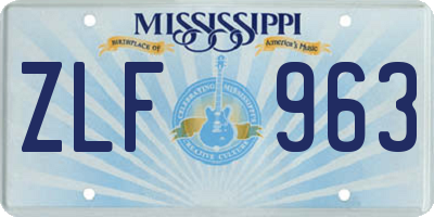 MS license plate ZLF963