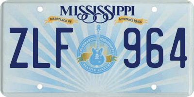 MS license plate ZLF964