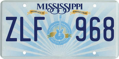 MS license plate ZLF968