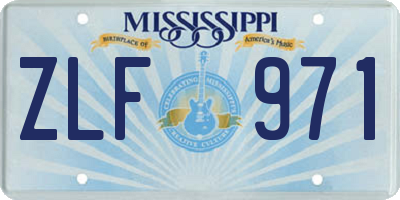 MS license plate ZLF971