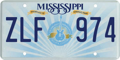 MS license plate ZLF974