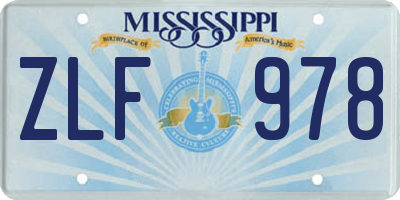 MS license plate ZLF978