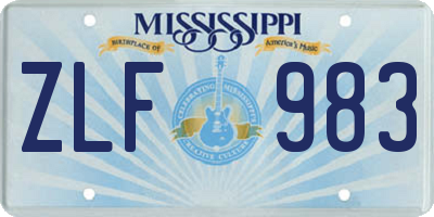 MS license plate ZLF983