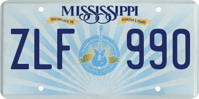 MS license plate ZLF990
