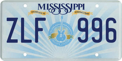 MS license plate ZLF996
