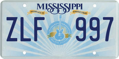 MS license plate ZLF997