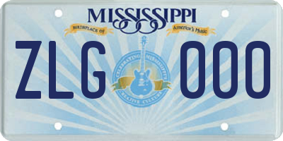 MS license plate ZLG000