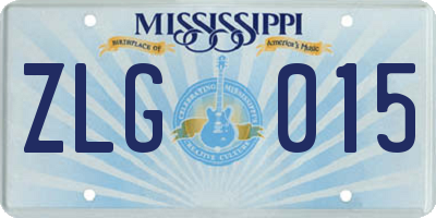 MS license plate ZLG015