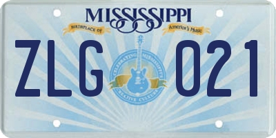 MS license plate ZLG021