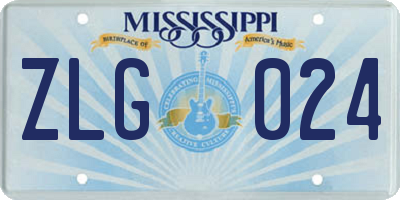 MS license plate ZLG024