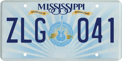 MS license plate ZLG041