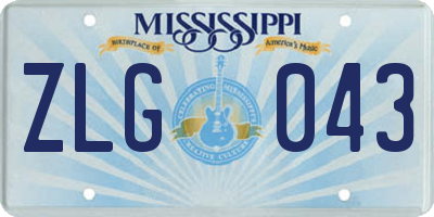 MS license plate ZLG043