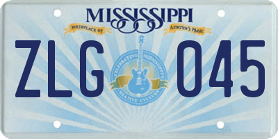 MS license plate ZLG045