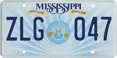 MS license plate ZLG047