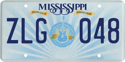 MS license plate ZLG048